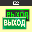 Знак E22 «Указатель выхода» (фотолюм. пластик ГОСТ, 250х125 мм)
